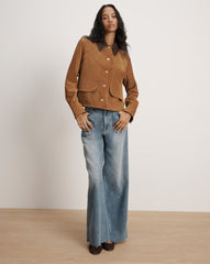 Walters Suede Cropped Jacket in Whisky