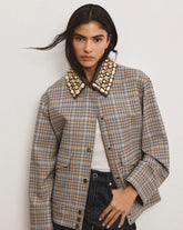 Kasper Plaid Jacket in Malt Multi