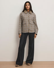 Kasper Plaid Jacket in Malt Multi