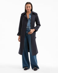 Conneley Dickey Trench Coat in Navy