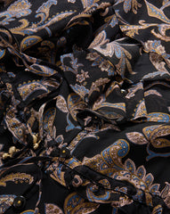 Akara Silk Maxi Dress in Black Multi