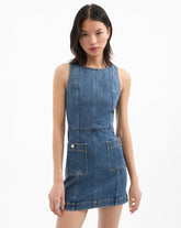 Zaire Denim Mini Dress in Blue