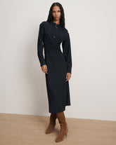 Ellers Midi Shirtdress Dress in Navy