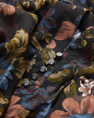 Justine Silk Mini Dress in Black Floral Multi