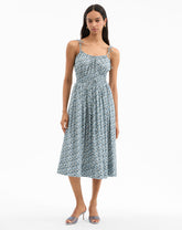 Millie Floral Midi Dress in Light Blue Lake Mist Multi