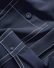 Pryce Long Sleeve Pleated Mini Dress in Navy