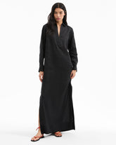Moore Linen Maxi Dress in Black