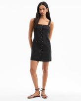 Nico Linen Mini Dress in Black