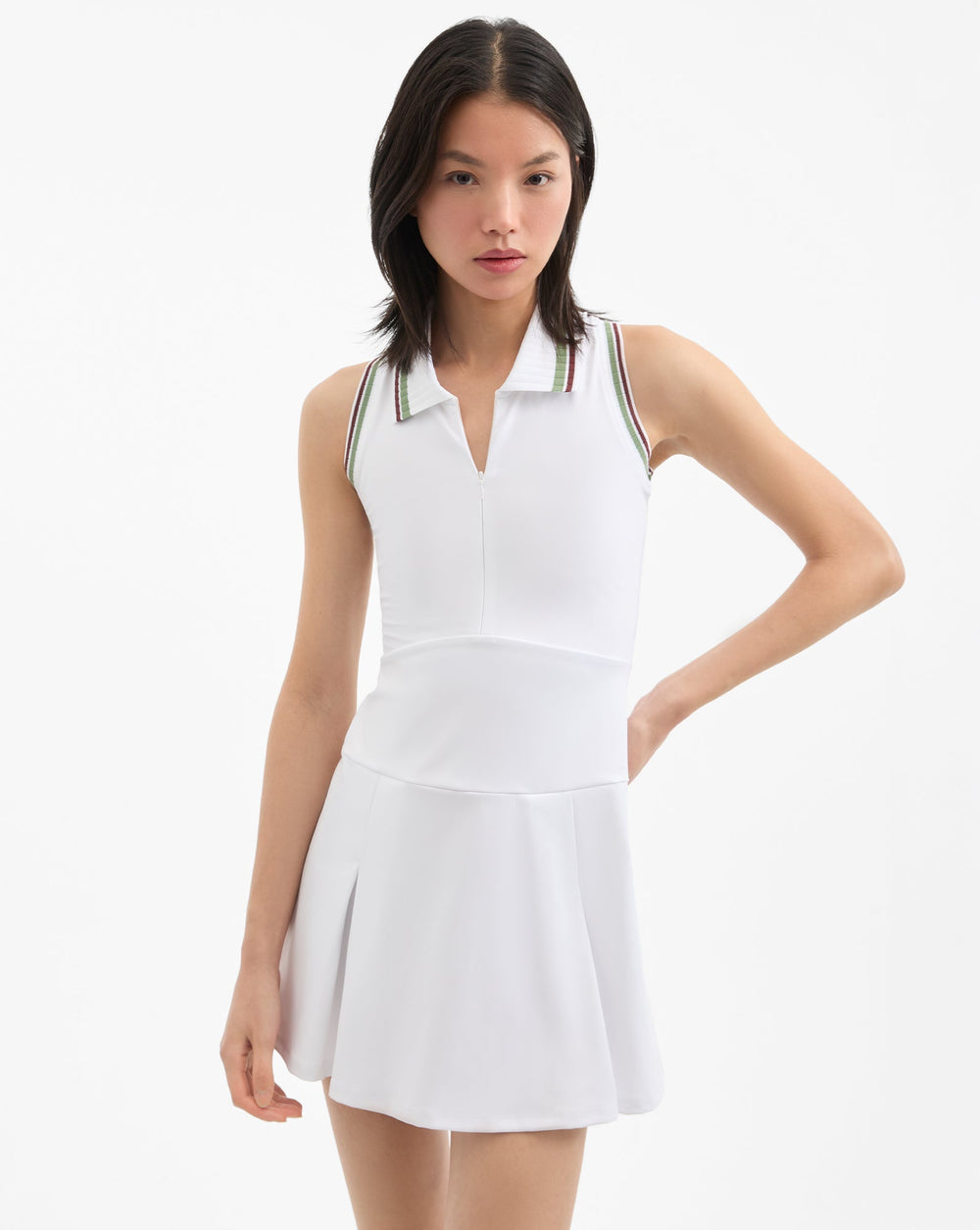 Ace Pleated Tennis Dress in White