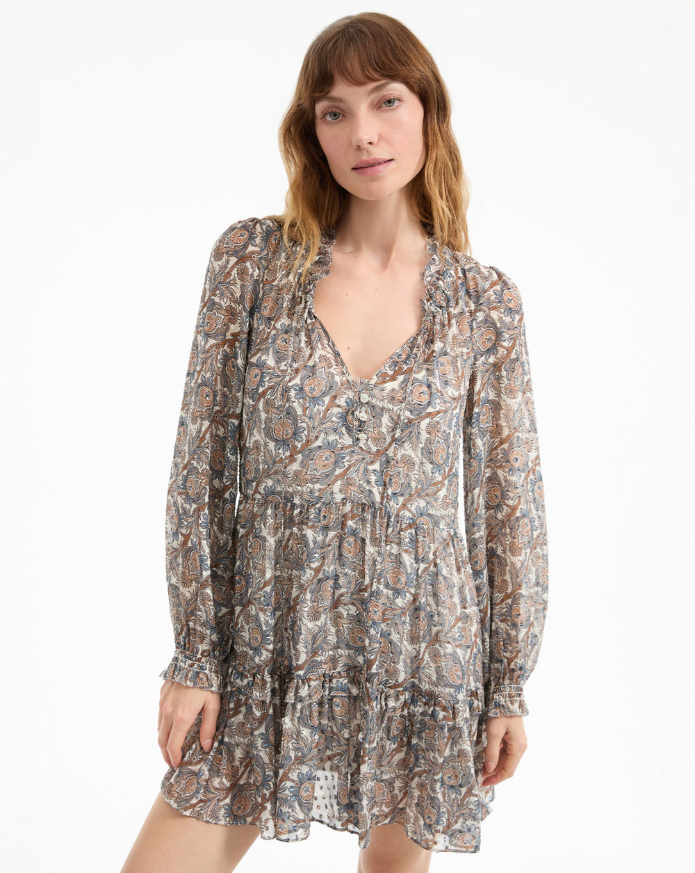 Charles Silk Mini Dress in Paisley