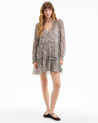 Charles Silk Mini Dress in Paisley