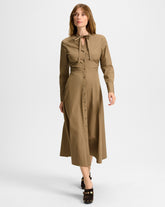 Honora Midi Shirtdress in Brown Lichen