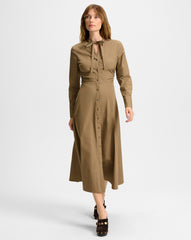 Honora Midi Shirtdress in Brown Lichen