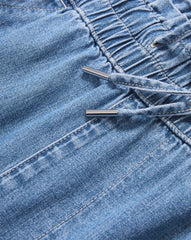 Dunford Wide-Leg Drawstring Pant in Blue Wash