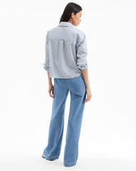 Dunford Wide-Leg Drawstring Pant in Blue Wash