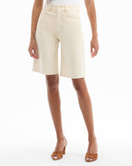 Charlotte Longline Denim Short in Ecru