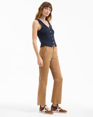 Carson Kick-Flare Jean in Brown