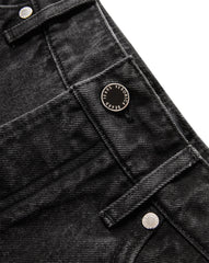 Ellis Mid Rise Denim Short in Washed Black Onyx