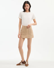 Stelene Denim Skirt in Stone Khaki