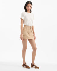 Stelene Denim Skirt in Stone Khaki