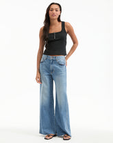 Kasey Mid Rise Wide-Leg Jean in Dusted Glare