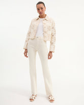 Cameron Raw Hem Bootcut Jean in White