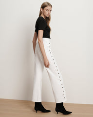 Taylor Studded Wide-Leg Jean in White