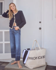 Taylor Released Hem Cropped Wide-Leg Jean in Bright Blue