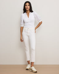 Coralee Puff-Sleeve Tee in White