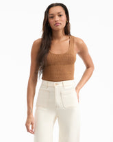 Sandra Knit Tank Top in Brown Whisky
