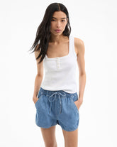 Abbott Square Neck Tank Top in White