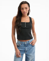 Abbott Square Neck Tank Top in Black