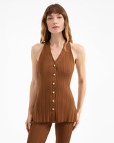 Dax Knit Vest in Brown Dark Whisky
