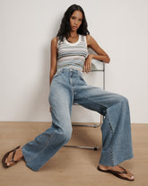 Ezinna Knit Tank Top in Blue Stripes Dove Multi