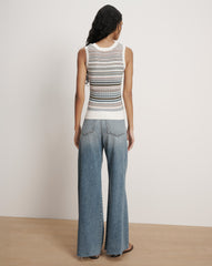 Ezinna Knit Tank Top in Blue Stripes Dove Multi