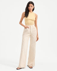 Jordyn Cropped Tank Top in Butter Yellow Chamomile