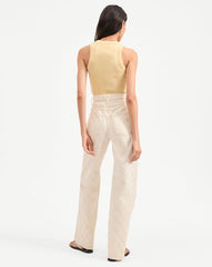 Jordyn Cropped Tank Top in Butter Yellow Chamomile