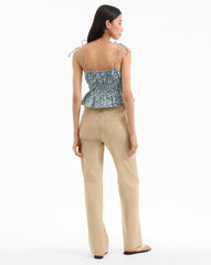 Erving Floral Peplum Top in Pale Blue Lake Mist Multi