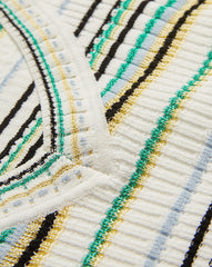 Carlin Knit Tank Top in White & Green Stripes Off-White Multi