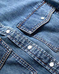 Noah Denim Button-Down Shirt in Rebel Blue