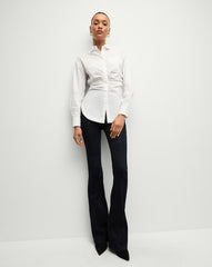 Bosco Ruched Shirt in White Cinched Shirt