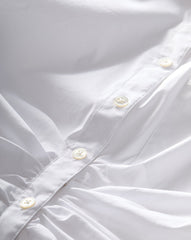 Bosco Ruched Shirt in White Cinched Shirt