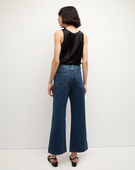 Sabrina Stretch-Silk Tank Top in Black