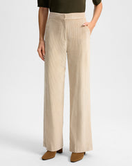 Grigore Corduroy Wide-Leg Pant in Heathered Sand Beige
