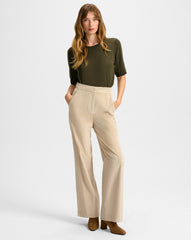 Grigore Corduroy Wide-Leg Pant in Heathered Sand Beige