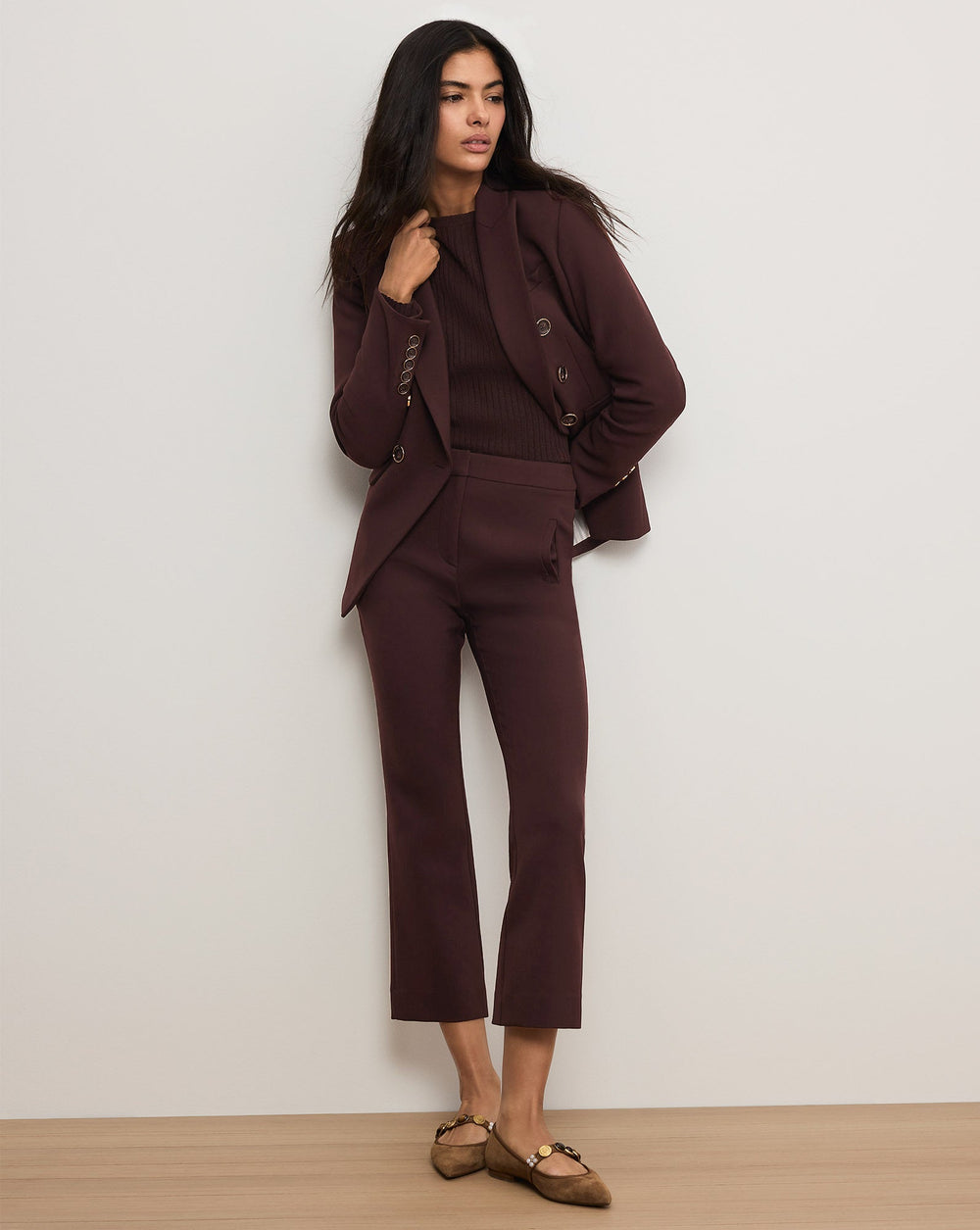 Arte Kick-Flare Pant in Maroon Dark Currant
