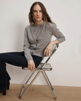 Solene Cashmere Cardigan in Heather Grey