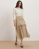 Patricka Layered Midi Skirt in Sand