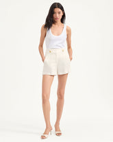 Runo Linen Short in Off-White