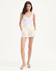 Runo Linen Short in Off-White